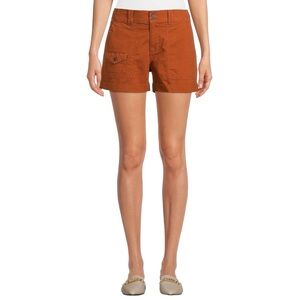 Time and Tru Utility Shorts Gingerbread Brown Stretch Elastic Waist Size 10